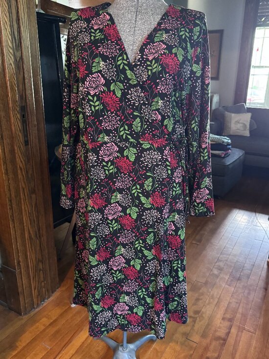 Gudrun Sjoden Dresses & Skirts - Gudrun Sjoden Cotton Modal Jersey Knit Wrap Dress Floral Drapey EUC Sz XL